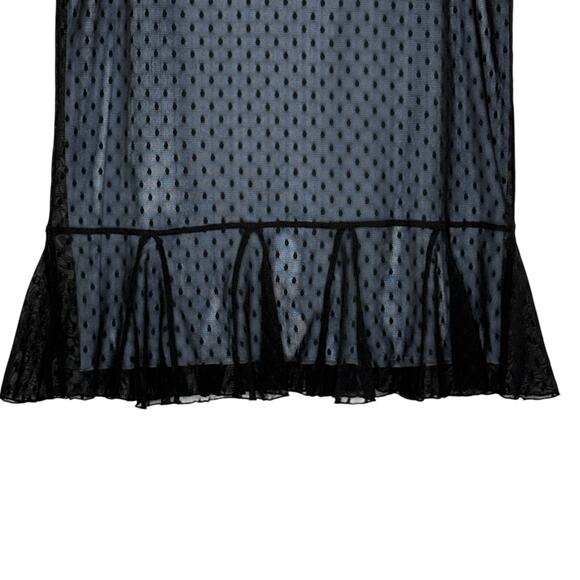 Express M Y2K Swiss Dot Mesh Ruffle Hem Pencil Skirt Fairy Whimsygoth - Picture 4 of 9